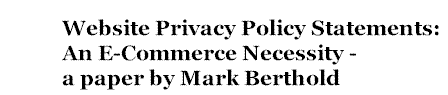 title for Mark Berthold's Privacy Statement paper